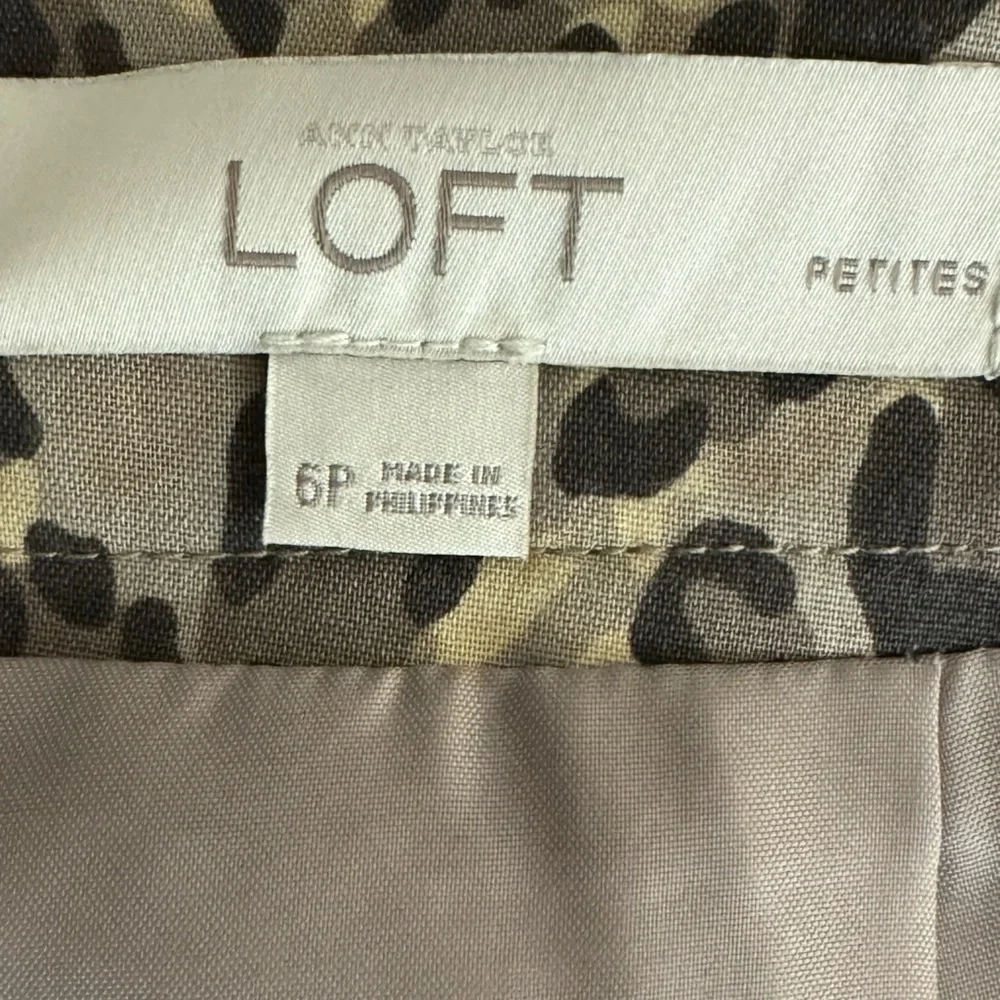 Ann Taylor LOFT Skirt Womens Sz 6 Petite Preppy Animal Print City Chic Pencil